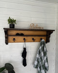 Handcrafted Contrast-Stained Coat Rack