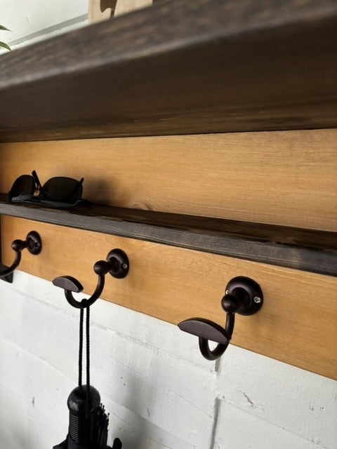 Handcrafted Contrast-Stained Coat Rack